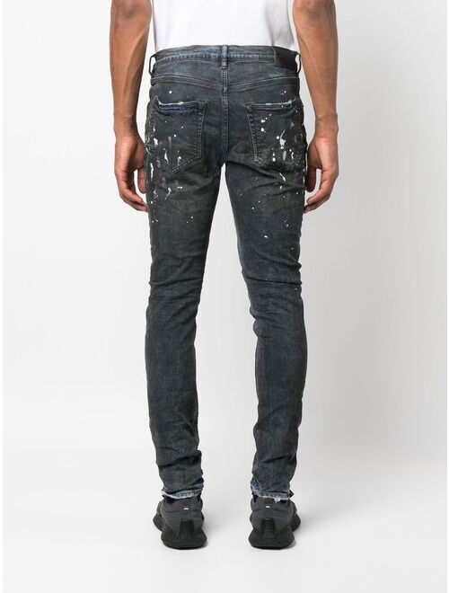 Purple Brand paint-splatter detail jeans