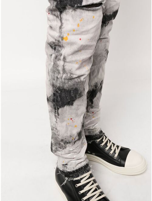 Purple Brand bleached tie-dye skinny jeans