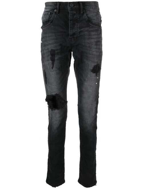 Purple Brand slim-cut distressed-detail jeans