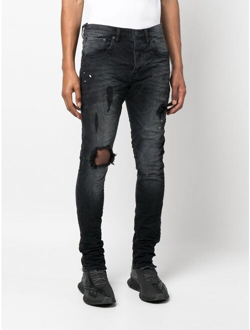 Purple Brand slim-cut distressed-detail jeans