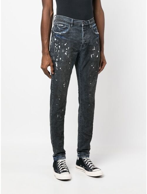 Purple Brand paint-splatter detail jeans