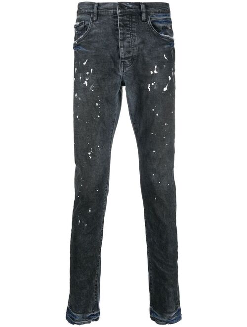 Purple Brand paint-splatter detail jeans