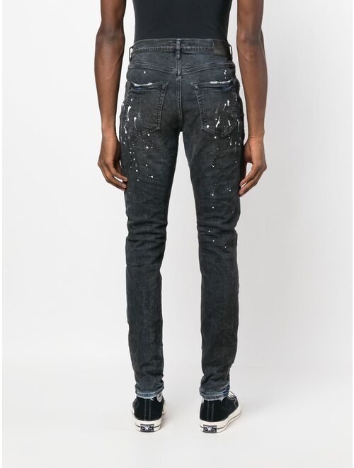 Purple Brand paint-splatter detail jeans