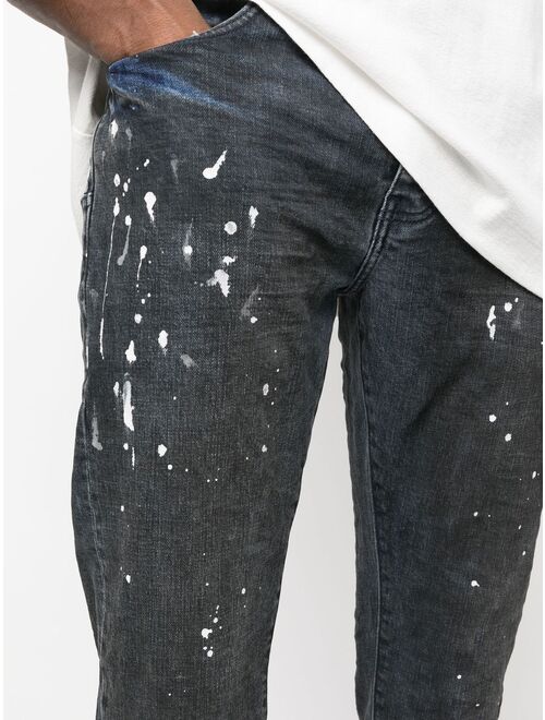 Purple Brand paint-splatter detail jeans