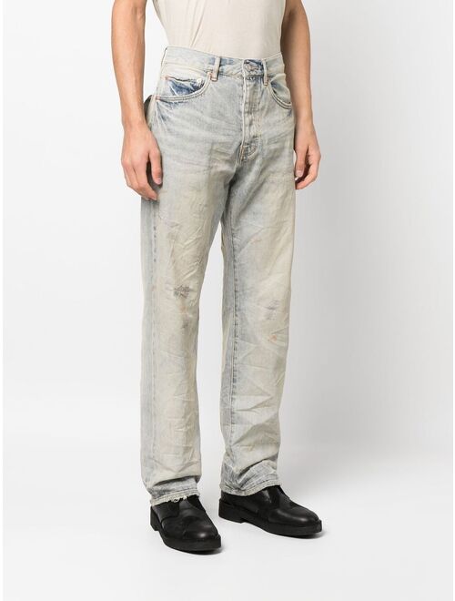 Purple Brand bleach-wash straight-leg jeans