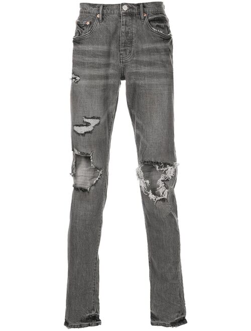 Purple Brand faded distressed slim-cut jeans