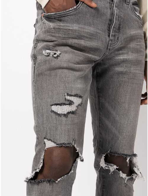 Purple Brand faded distressed slim-cut jeans