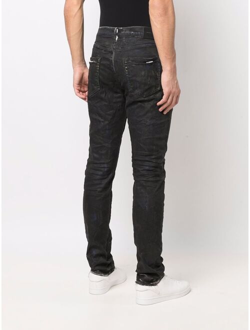 Purple Brand paint-splatter slim-fit jeans