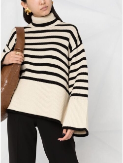 striped roll neck jumper