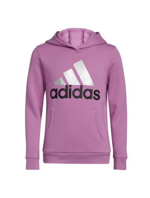 ADIDAS Big Girls Long Sleeve Graphic Fleece Pullover Hoodie