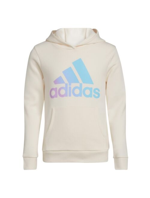 ADIDAS Big Girls Long Sleeve Graphic Fleece Pullover Hoodie