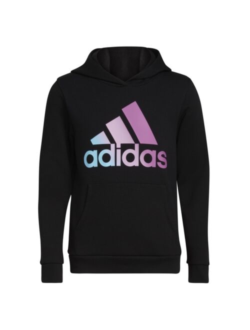 ADIDAS Big Girls Long Sleeve Graphic Fleece Pullover Hoodie