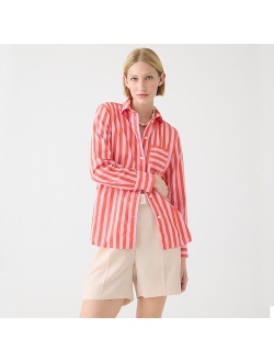 Classic-fit cotton poplin shirt in stripe