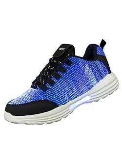 PYYIQI LED Fiber Optic Shoes Light Up Sneakers for Women Men Luminous Trainers Flashing Shoes for Festivals, Christmas, Halloween, New Year Party with USB Charging,