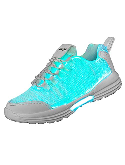 PYYIQI LED Fiber Optic Shoes Light Up Sneakers for Women Men Luminous Trainers Flashing Shoes for Festivals, Christmas, Halloween, New Year Party with USB Charging,