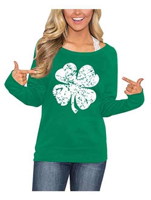 For G and PL Women's St. Patrick's Day Green Long Sleeve Sweatshirt