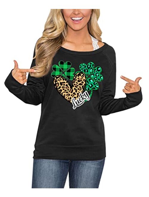 For G and PL Women's St. Patrick's Day Green Long Sleeve Sweatshirt