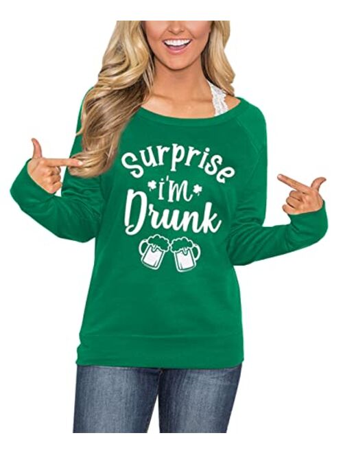 For G and PL Women's St. Patrick's Day Green Long Sleeve Sweatshirt