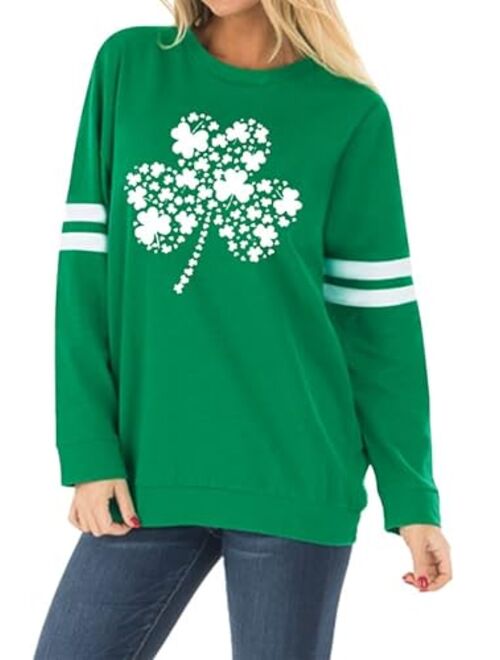 Spadehill St Patrick's Day Women Long Sleeve Green Sweatshirt