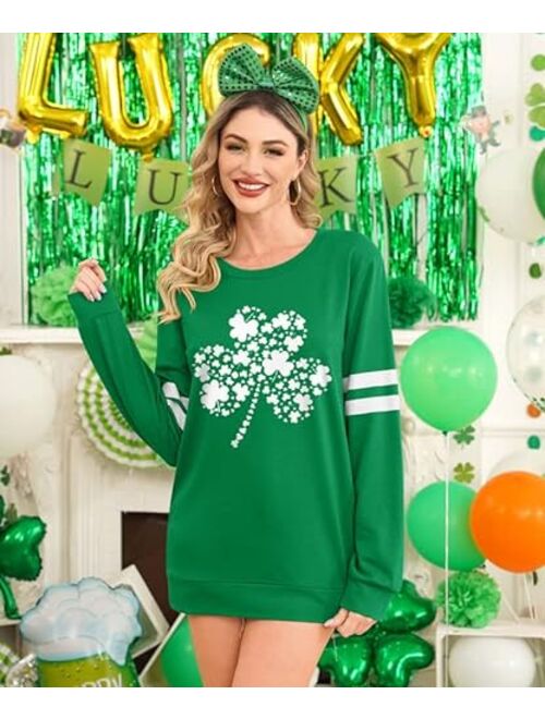 Spadehill St Patrick's Day Women Long Sleeve Green Sweatshirt