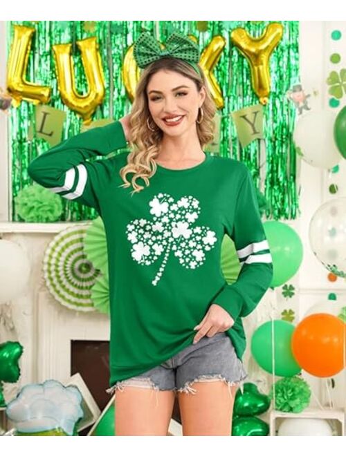 Spadehill St Patrick's Day Women Long Sleeve Green Sweatshirt