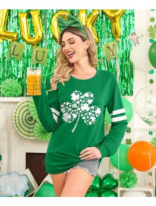 Spadehill St Patrick's Day Women Long Sleeve Green Sweatshirt