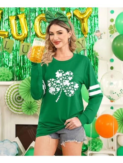 Spadehill St Patrick's Day Women Long Sleeve Green Sweatshirt