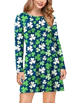 Spadehill St Patricks Day Womens Green Hat Beer Flared Dress