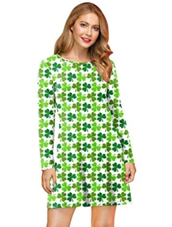 Spadehill St Patricks Day Womens Green Hat Beer Flared Dress