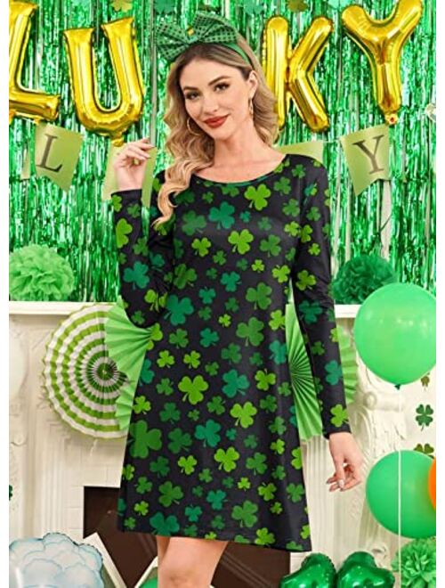 Spadehill St Patricks Day Womens Green Hat Beer Flared Dress