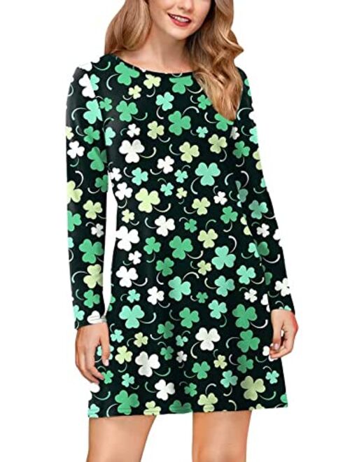 Spadehill St Patricks Day Womens Green Hat Beer Flared Dress