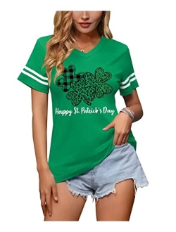 Spadehill St Patricks Day Women V-Neck Short Sleeve Summer T-Shirt