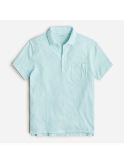 Slub jersey polo shirt in yarn-dyed stripe