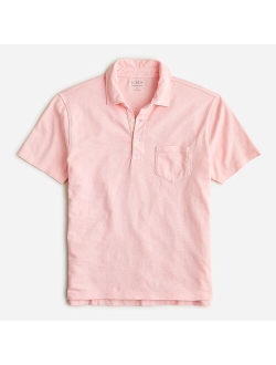 Slub jersey polo shirt in yarn-dyed stripe