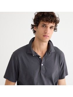 Slub jersey polo shirt in yarn-dyed stripe