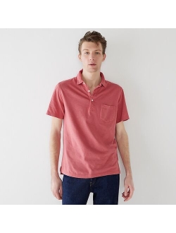 Slub jersey polo shirt in yarn-dyed stripe