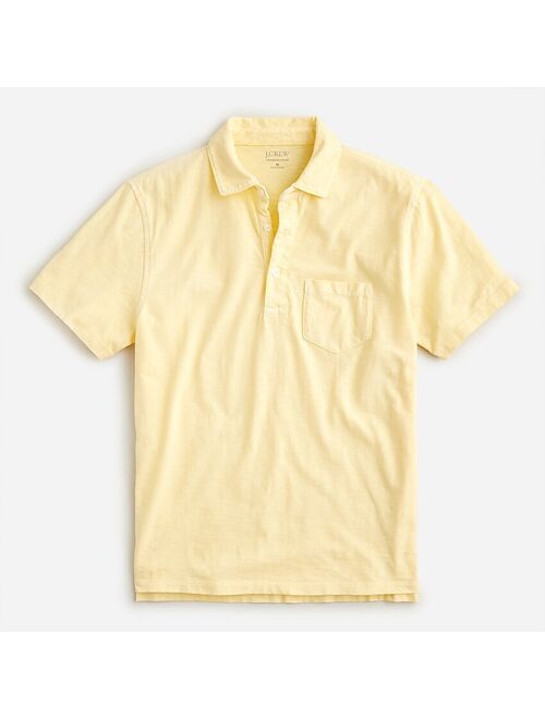 Slub jersey polo shirt in yarn-dyed stripe