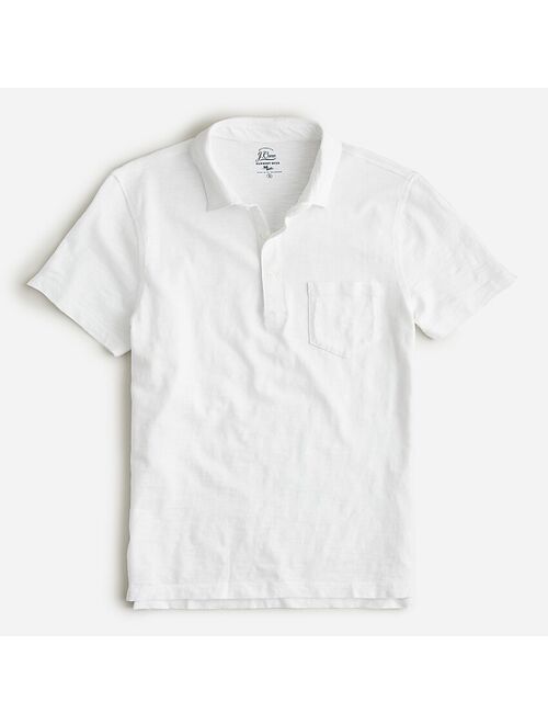 Slub jersey polo shirt in yarn-dyed stripe