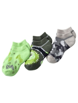 lands end Boys Lands' End 3-Pack Solid No-show Athletic Socks