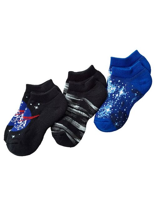 lands end Boys Lands' End 3-Pack Solid No-show Athletic Socks