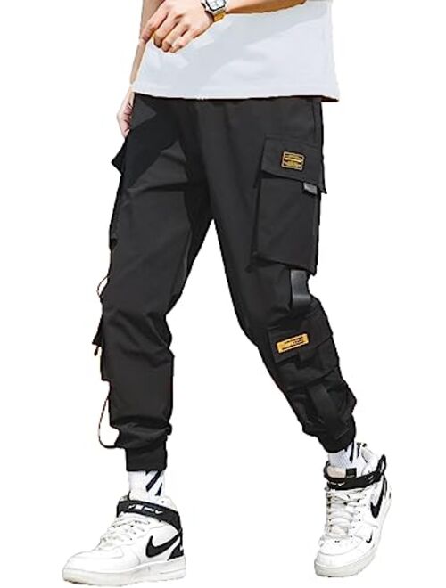 Ambcol Men's Jogger Pants Punk Cargo Baggy Techwear Streetwear Hip Hop Couple Women Unisex Sports Casual Pants