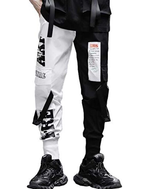 Ambcol Men's Jogger Pants Punk Cargo Baggy Techwear Streetwear Hip Hop Couple Women Unisex Sports Casual Pants