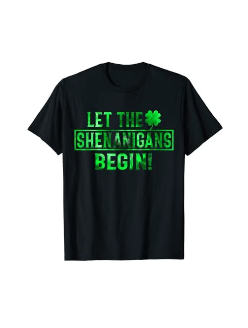 Artist Unknown Let The Shenanigans Begin St Patricks Day Tie Dye Style T-Shirt