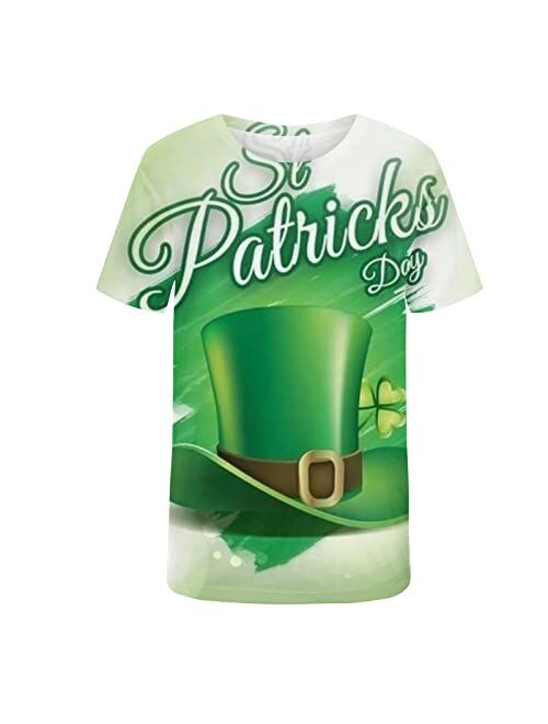 Dgoopd Men's Clover Irish St Patrick's Day T-Shirt and Shorts Two-Piece Set Short Sleeve Shirts Short Pants Outfit Tracksuit Set