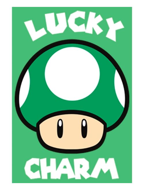 NINTENDO Boy's Super Mario St. Patrick's Day Extra Life Mushroom Lucky Charm Child T-Shirt