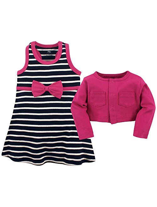 Hudson Baby Girls' Cotton Dress and Cardigan Set