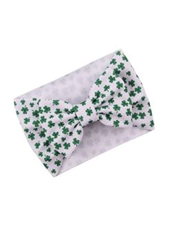 JustMyDress St.Patrick Green Headband Turban Baby Girls St.Patrick Day Hair Band Bow JHSP20