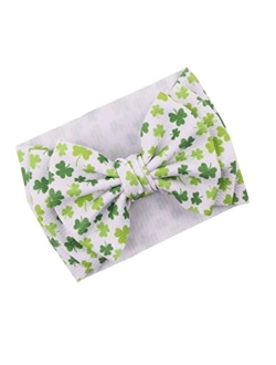 JustMyDress St.Patrick Green Headband Turban Baby Girls St.Patrick Day Hair Band Bow JHSP20