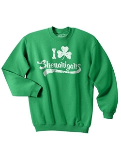 Crazy Dog T-Shirts I Clover Shenanigans Funny Saint Patricks Day Clover St Patty Unisex Sweatshirt