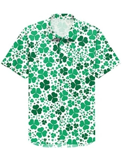 Arvilhill St Patrick's Day Men's Short Sleeves Button Down Shirt